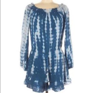Style Envy long sleeve tie-dye romper.